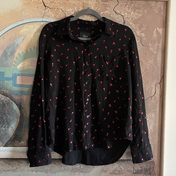 Rails Rocsi Metallic Cherry Print Shirt - Picture 12 of 12